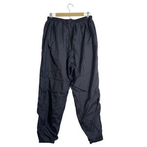 Vintage Nike Track XL Black Nylon Ankle Zip 90’s Swoosh Pants With Draws…